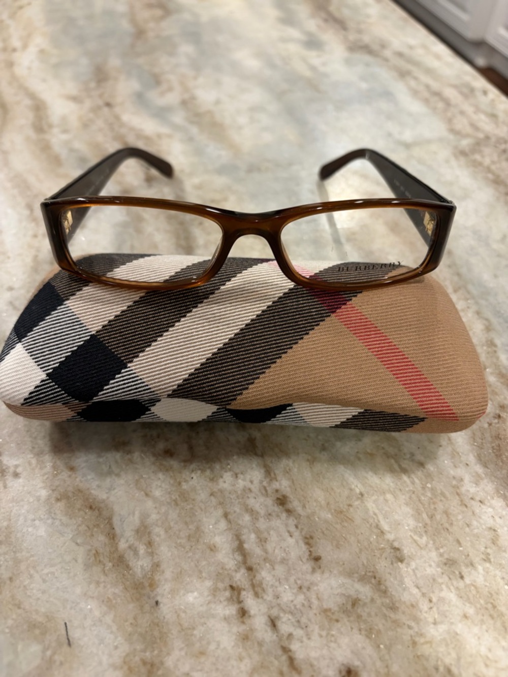 Burberry Tortoiseshell Rectangular Women's Eyeglass Frames